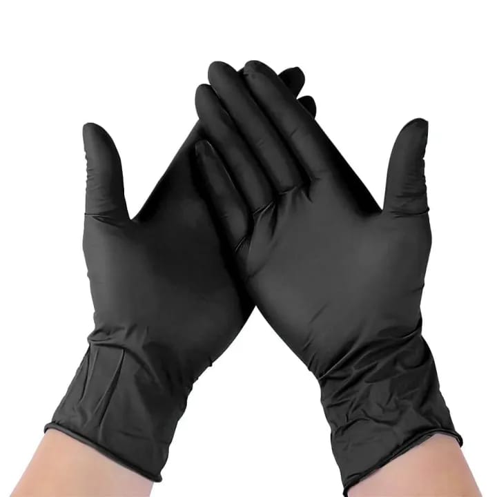 Black Nitrile Gloves Disposable Powder Free Multi Purpose 100Pcs