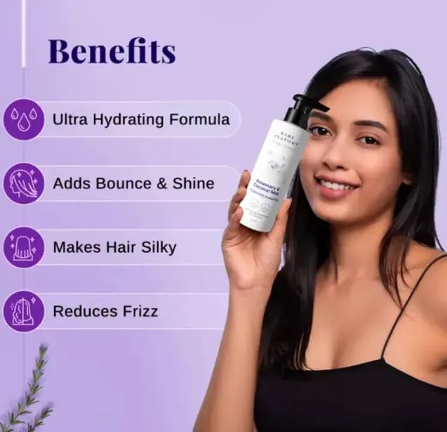 Bare-Anatomy Rosemary & Coconut Milk Hydrating Shampoo and Conditioner combo, 350ml - image 4