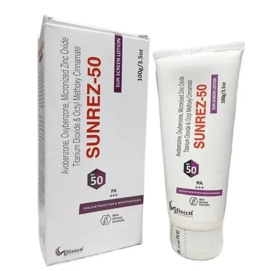 Sunrez spf 50 PA+++ sunscreen Lotion, 100gm