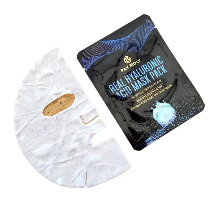 Pax Moly (5 Sheet) Real Hyaluronic Acid Facial Face Mask Pack, 25Gm - image 1