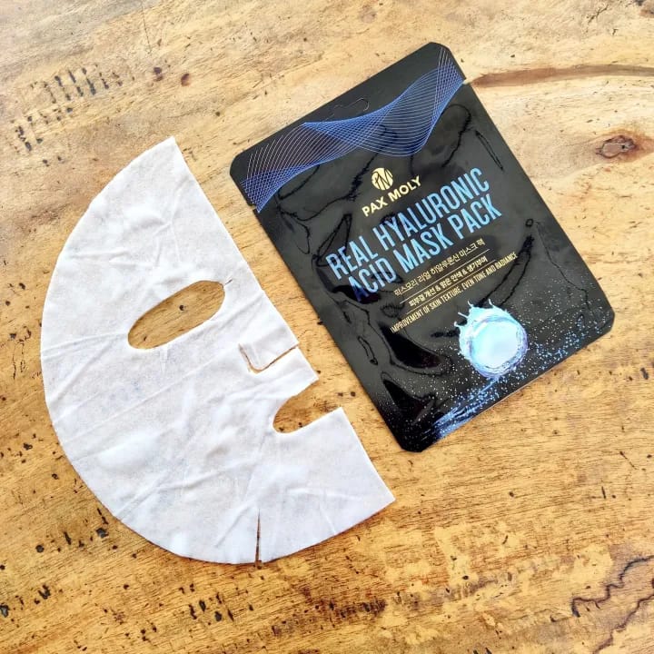 Pax Moly (5 Sheet) Real Hyaluronic Acid Facial Face Mask Pack, 25Gm - image 2