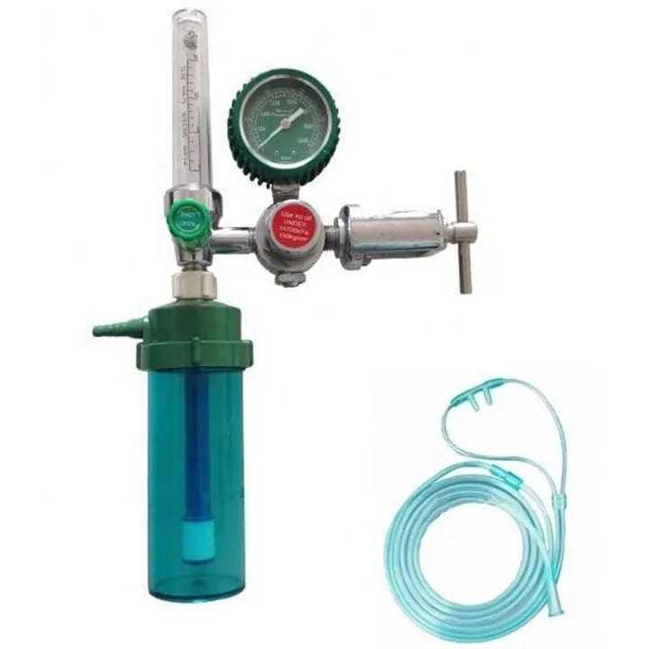 Oxygen Regulator With Humidifier Bottle & Pipe - image 2