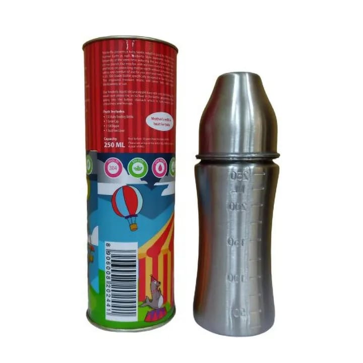 Bonne Tender Flo Stainless Steel Feeding Bottle 250Ml | Grade Ss 304 Steel Bottle - image 3