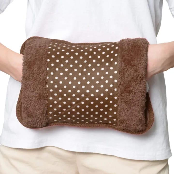 Electric Hot Water Bag Heating Pad Of Fur And Velvet With Hand Pocket - image 4