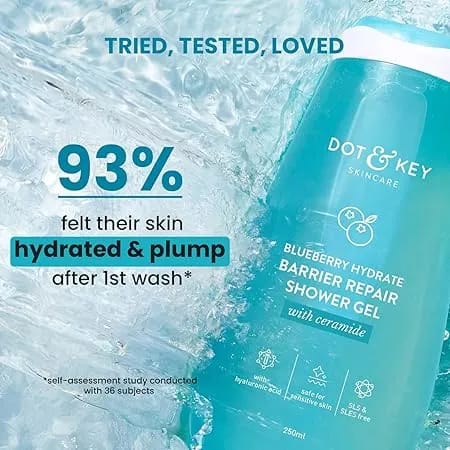 Dot & Key Blueberry Hydrate Barrier Repair Shower Gel | Sulphate Free & Non Drying | Body Wash For Sensitive, Dry & Normal Skin | 250ml - image 2
