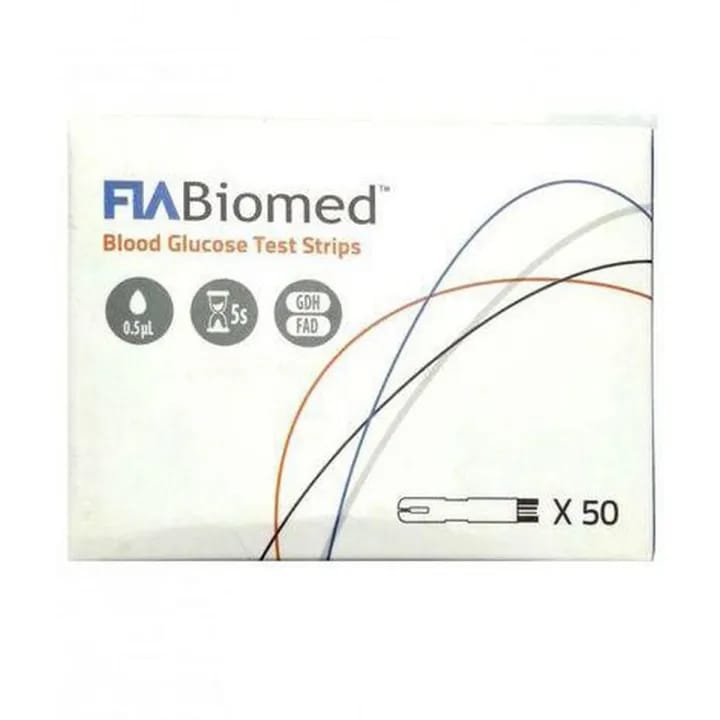 Glucose Test Strips, 50 Strips+50 Lancets, Fia Biomed - image 2