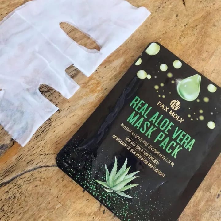 Pax Moly ( 5 Sheet) Real Aloe Vera Mask Pack, 25Gm - image 1