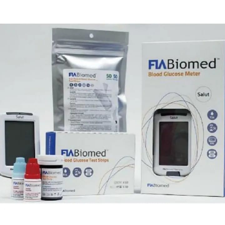 Fia Biomed Salut Blood Glucose Meter With Test Strips And Lancets - image 1