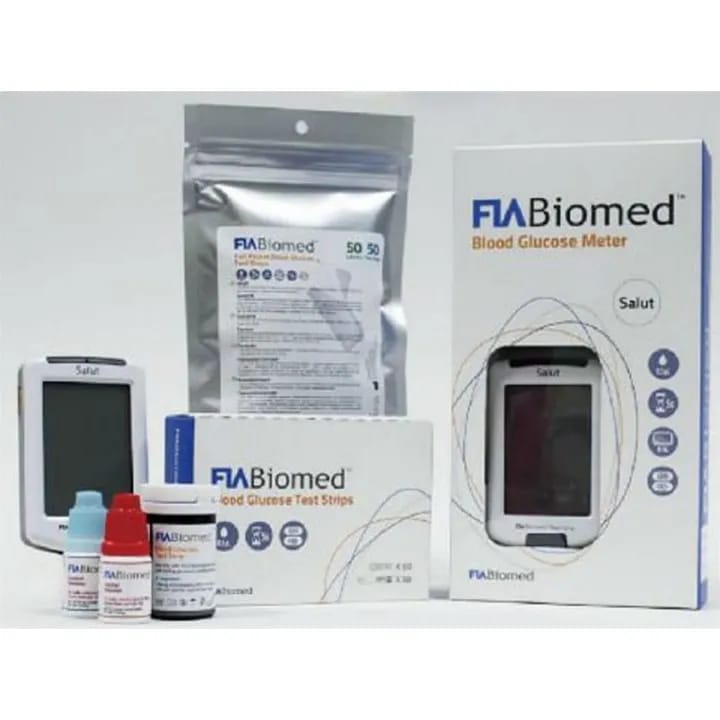 Fia Biomed Salut Blood Glucose Meter With Test Strips And Lancets - image 2