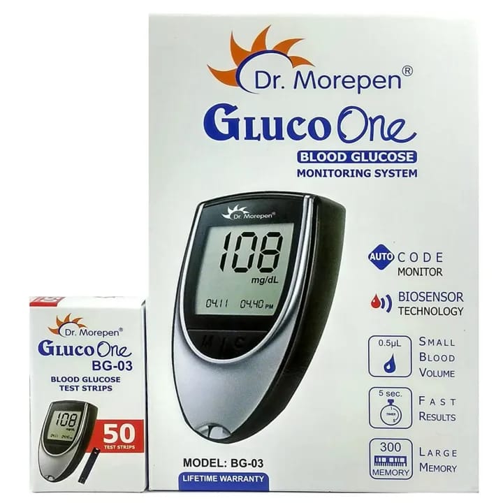 Dr Morepen Glucometer With 25 Strips & Lancet - image 1