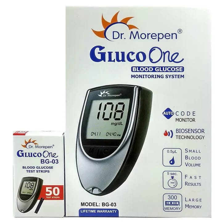 Dr Morepen Glucometer With 25 Strips & Lancet - image 3