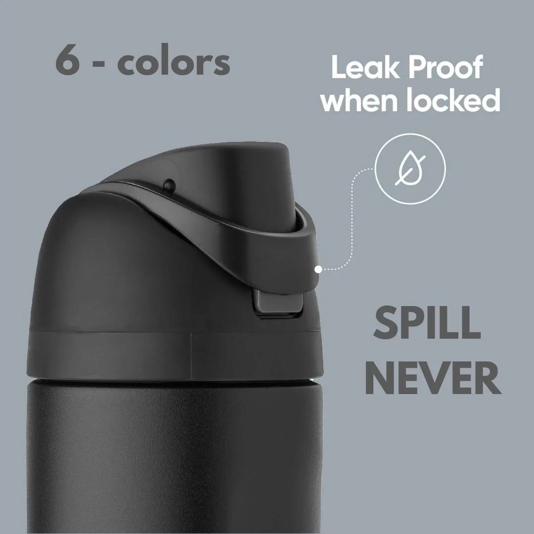 Laliguras FIT Series 700Ml ( Black Color ) | Double Wall Stainless Steel Tumbler Leak-Proof Straw Drinkware Sports Water Bottle For Adults Vacuum Insulated - image 4