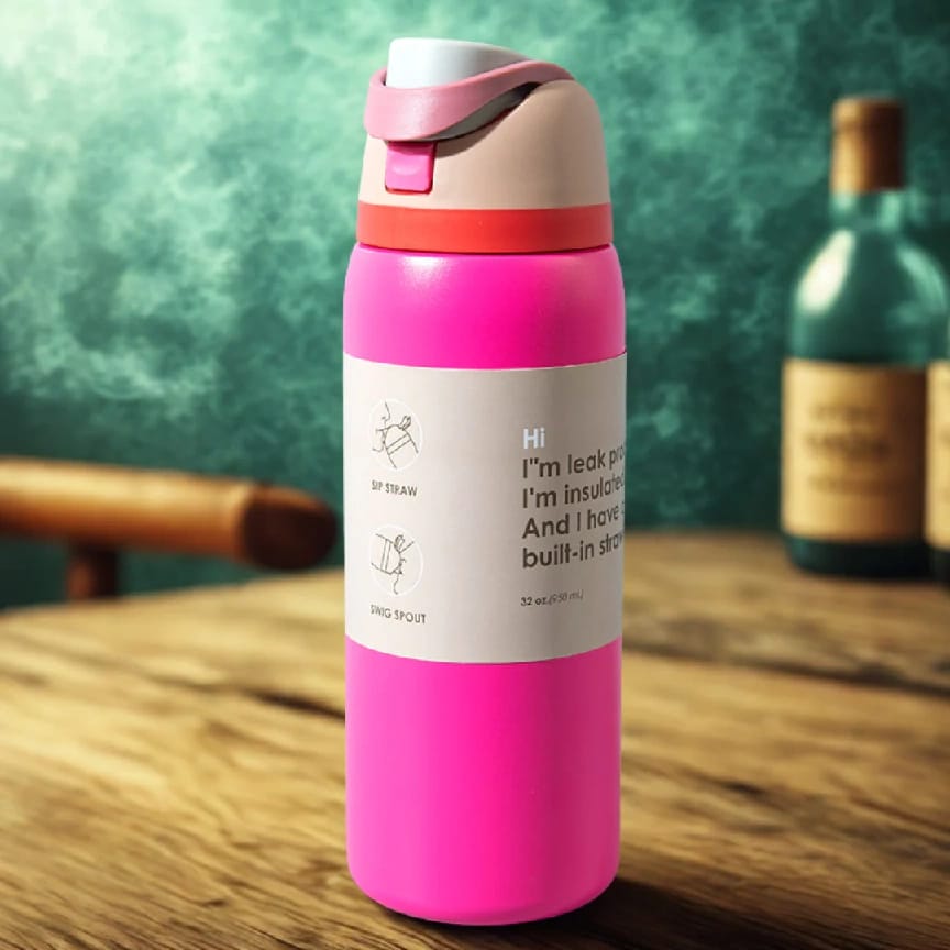 Laliguras FIT Series 700Ml ( Hot Pink Color ) | Double Wall Stainless Steel Tumbler Leak-Proof Straw Drinkware Sports Water Bottle For Adults Vacuum Insulated - image 1