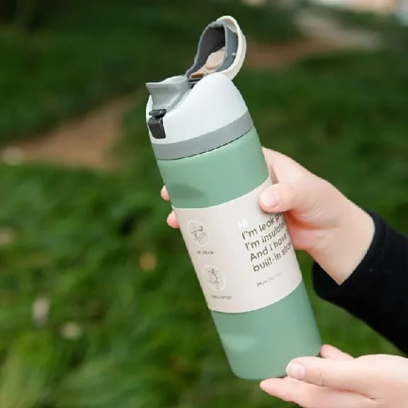 Laliguras FIT Series 700Ml ( Green Color ) | Double Wall Stainless Steel Tumbler Leak-Proof Straw Drinkware Sports Water Bottle For Adults Vacuum Insulated - image 1