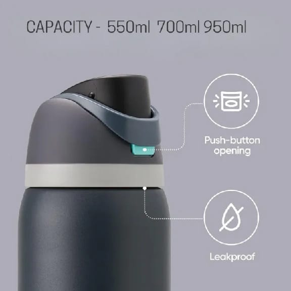 Laliguras FIT Series 950Ml (Blue Color ) | Double Wall Stainless Steel Tumbler Leak-Proof Straw Drinkware Sports Water Bottle For Adults Vacuum Insulated - image 5