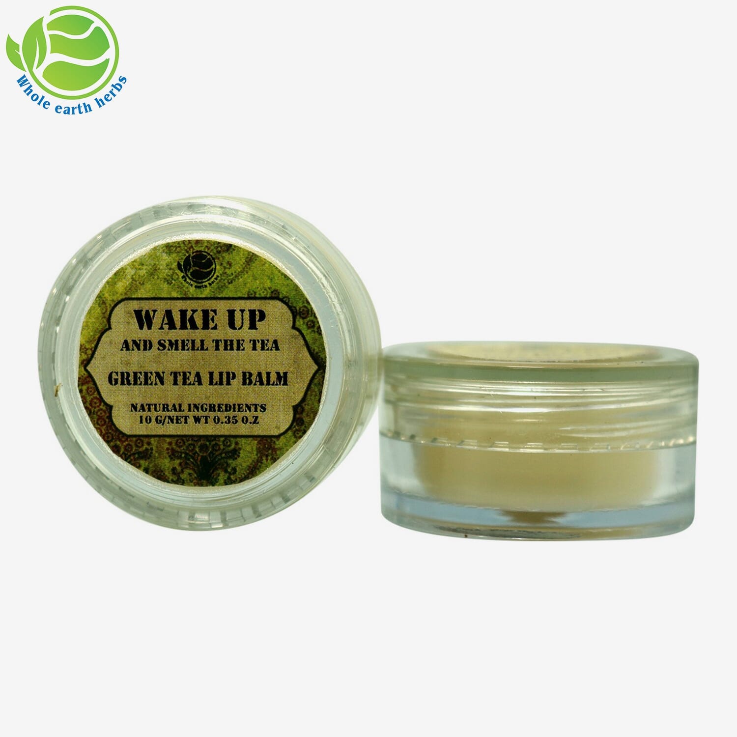 Whole Earth Herbs Organic Green Tea & Coffee Range - Green Tea Lip Balm 10 gm - image 1