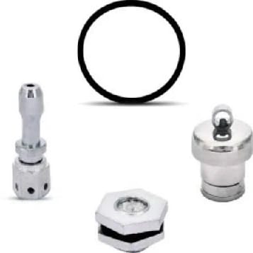 Combo Pack Pressure Cooker Vent Pipe Steel Weight Whistle Silver Safety Valve For All Pressure Cookers 5 Mm Pressure Cooker Gasket 5 Ltr - image 1