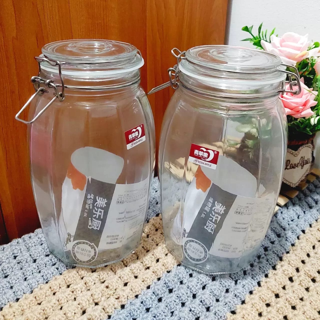 Deli Glass Jar Storage Jar Glass Container Air Tight Storage Jar Achar Jar Crystal Clear Glass Jar Pumpkin Jar 500ml 750ml 1200ml 1800ml - image 5