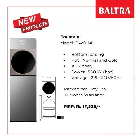 BALTRA Bottom Loading Water Dispenser | Fountain | Hot, Cold And Normal | ABS Body | Power- 550 W (Hot) | Voltage- 220-240/50hz | 12 Months Warranty - image 2