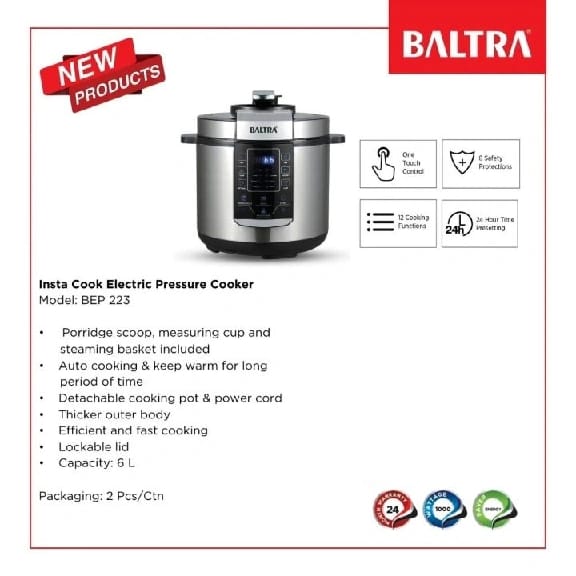 Baltra Electra Electric Pressure Cooker (BEP 224) – 24-In-1 Smart Multi-Functional Cooker | 6L | 1000W - image 1