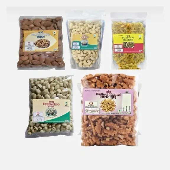 Dry Fruits Combo 500gm – 5 In 1 Assorted Nuts (Almond, Walnut Gudi, Cashew, Pista, Kismis – 100gm Each) - image 1
