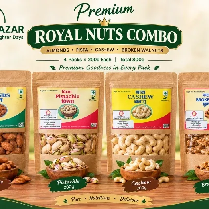 Premium Nuts Combo Pack With Hing Goli & Titaura – Almonds, Pistachios, Cashews & Broken Walnuts (200g Each), Hing Goli (100g) And Titaura (400g) - image 2