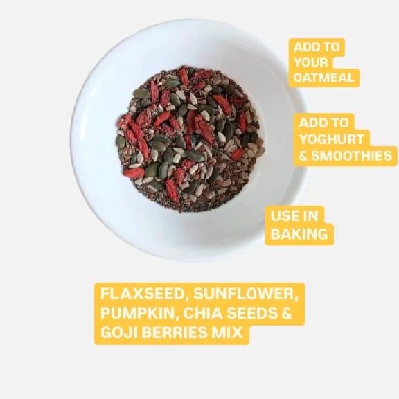 Mix Seeds And Berries For Eating 50g Each / Rich In Antioxidants, Metabolism Booster & Good Source Of Omega-3 - image 1
