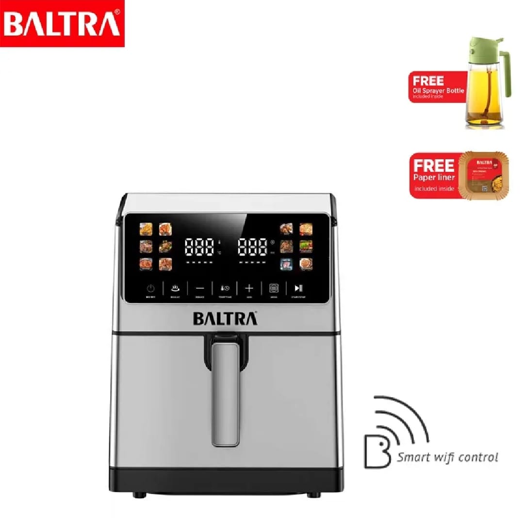 BALTRA Air Fryer | Aerocrisp | BAF 111 | 8 litre capacity | Wi-fi Operating | Adjustable temperature control | 60 min timer | 12 preset functions | Non-stick detachable tray | Automatic shut off | LED display wit - image 1