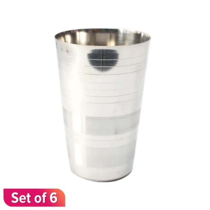 Steel Color Stripe Drinking Glass 5.5 Inch-Set Of 6 - image 1