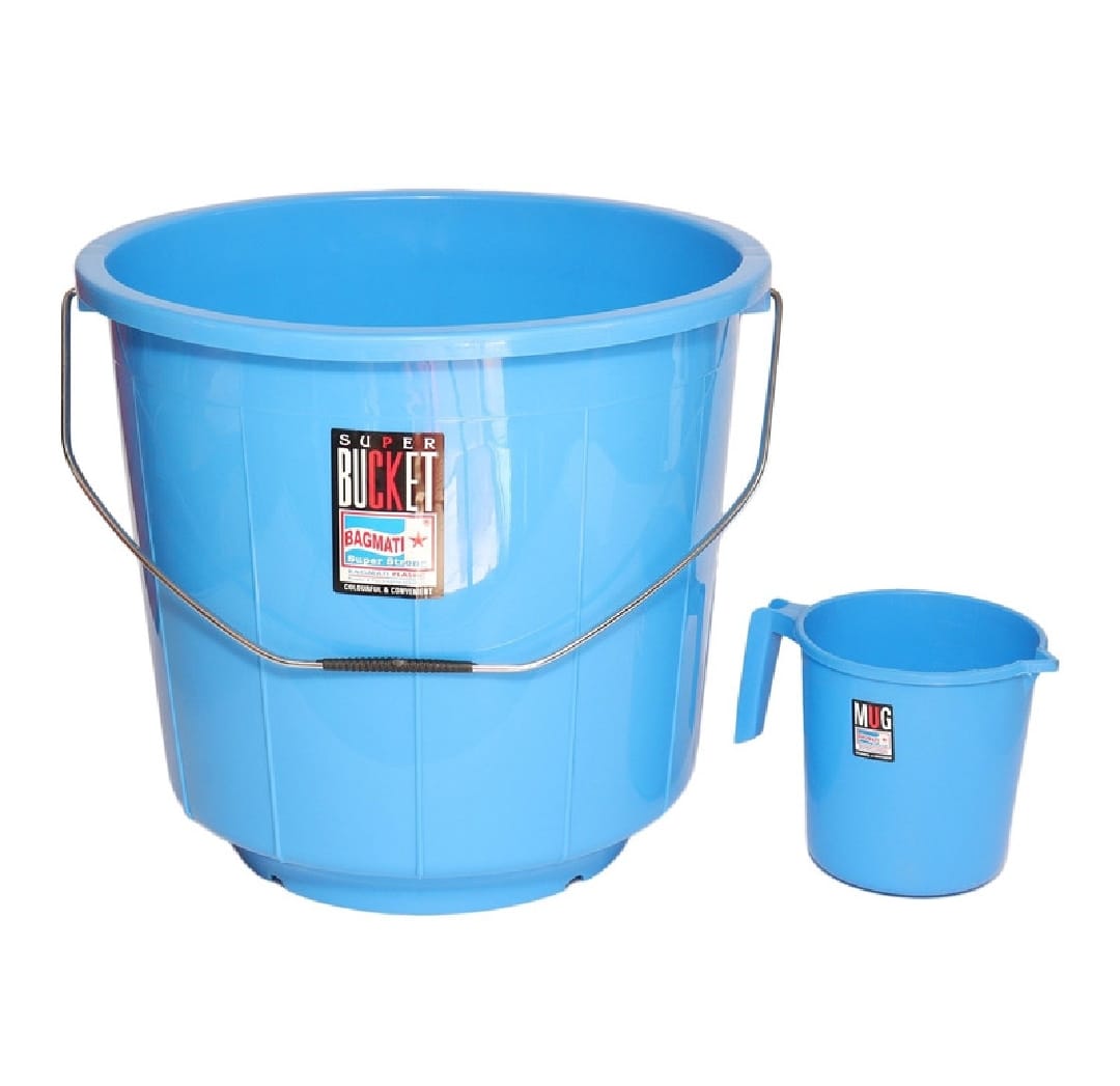 Bagmati Plastic 10 liter Bucket With 1 Liter Jug