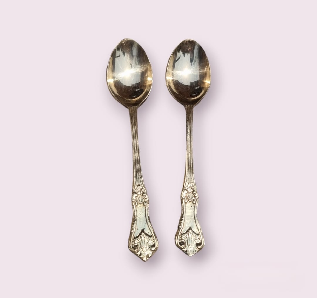2 Pcs Brass Spoon Set 6.5 Inch