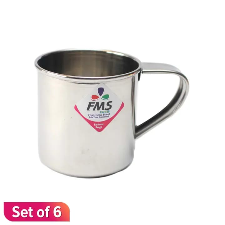 Steel Color Tea Cup 3 Inch-Set Of 6 - image 1