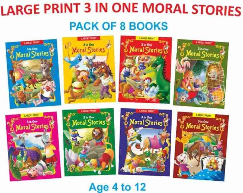 Large Print 3 In One Moral Stories for children 3+ (8 books)