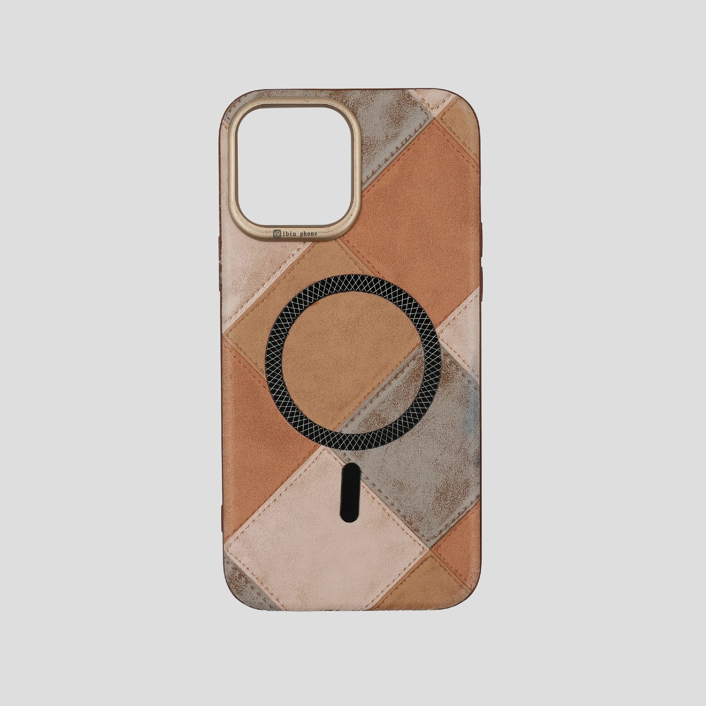 Ibin Patchwork Leather Phone Case Stylish Protective Cover For IPhone And Samsung - image 1