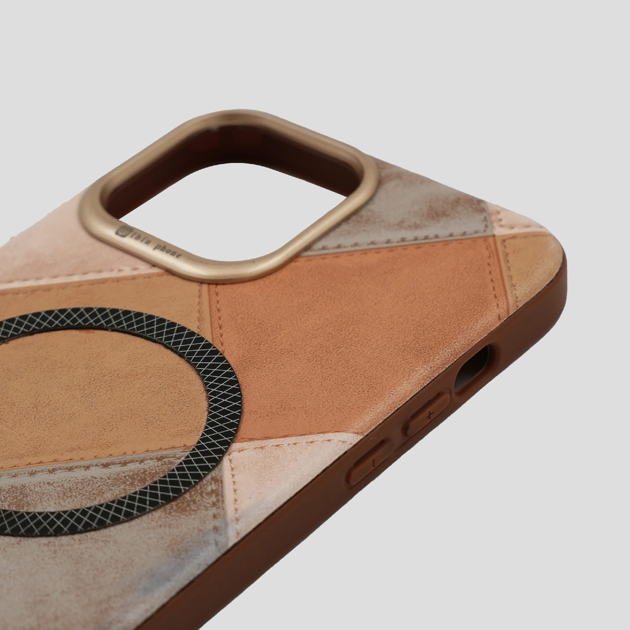 Ibin Patchwork Leather Phone Case Stylish Protective Cover For IPhone And Samsung - image 3