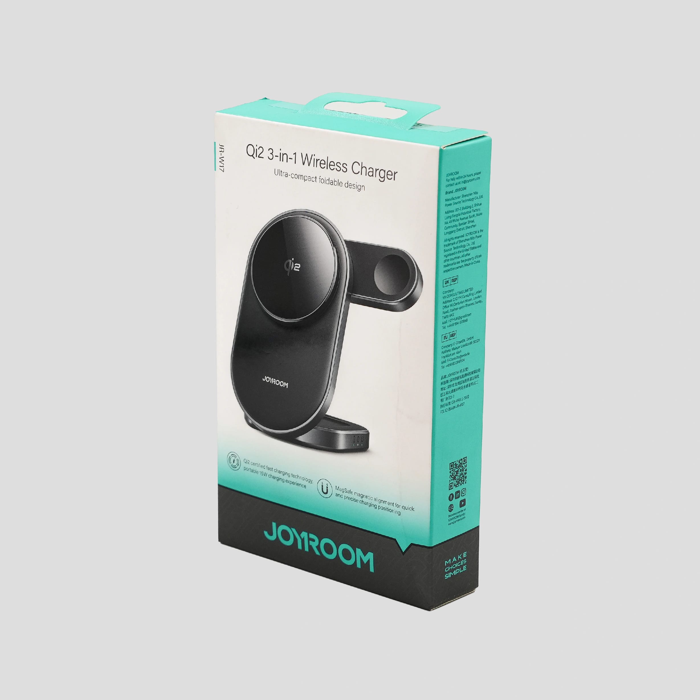 Joyroom JR-W17 3-In-1 Wireless Charger Stand Fast Charging Dock For IPhone Apple Watch AirPods - image 1