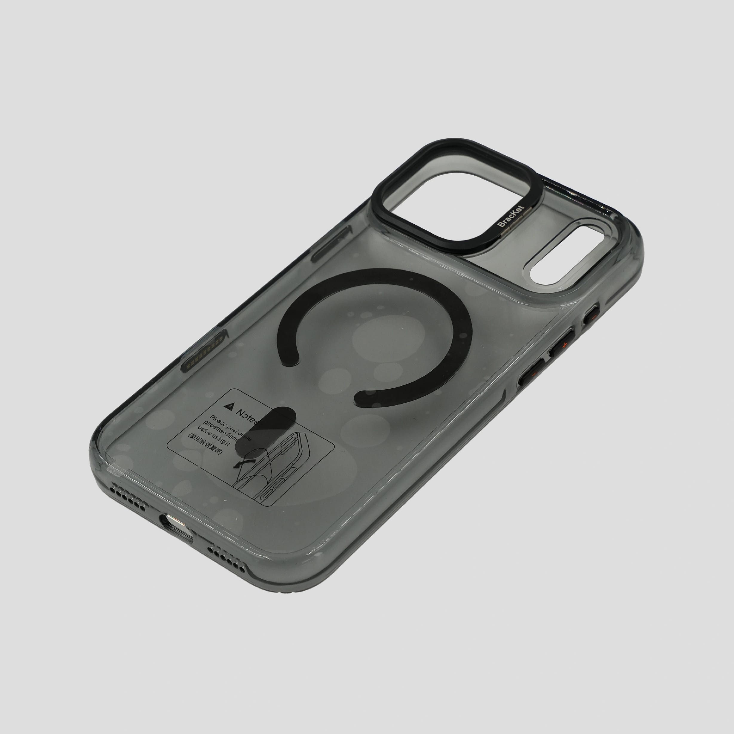 Clear Phone Case For IPhone 17 Pro Max With Built-In Magnetic Ring And Integrated Kickstand - image 1