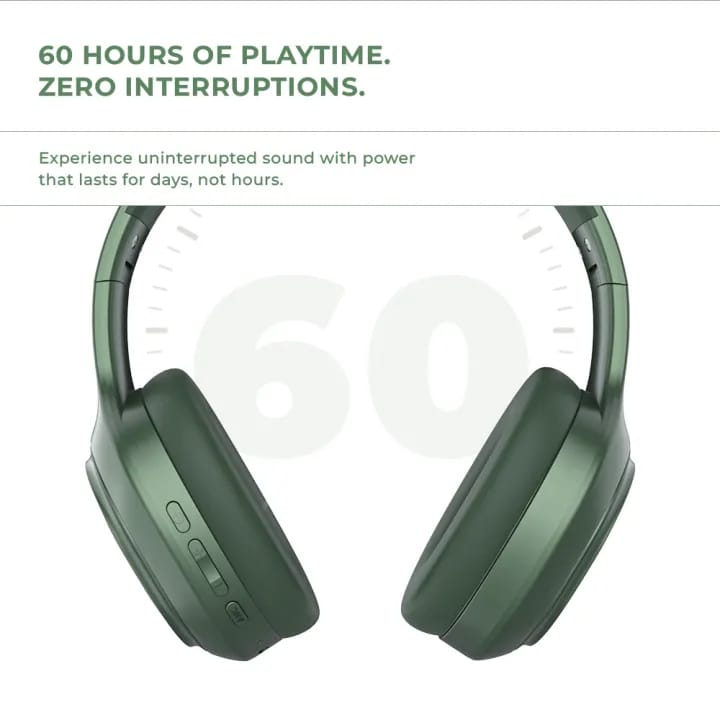 Ultima Bass 430 Headphones with 60 Hrs Playback Time, Ultima Supreme Sound, Game Mode (40ms), 40mm Drivers, Bluetooth Headphone, Voice Control, Environmental Noise Cancellation Wireless Over The Ear Headsets, Clear 4 Mic for Calls, BT 5.4 - image 4