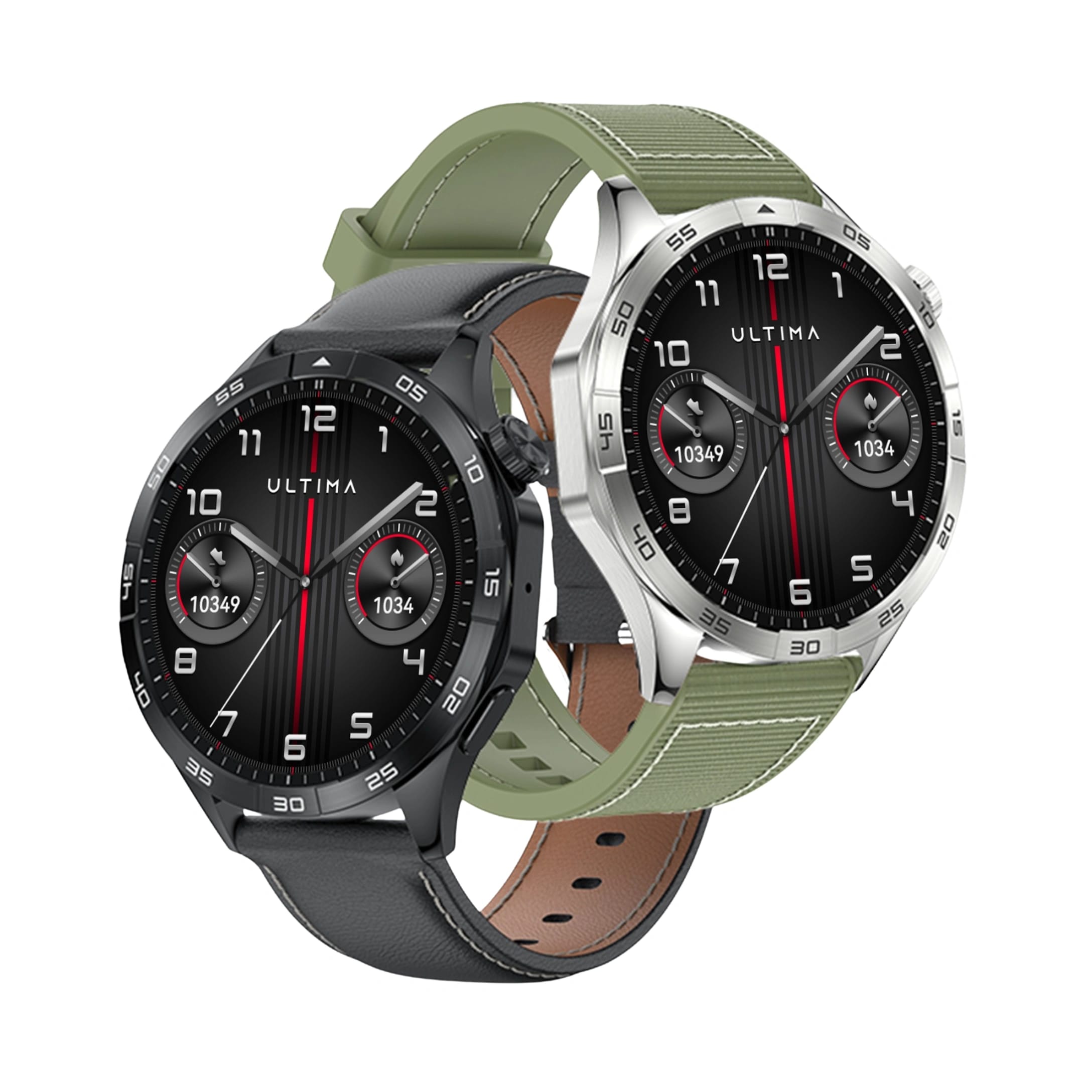 Ultima Magnum E400 Luxury Smartwatch With A 1.43” AMOLED Screen, Stainless Steel Frame, Canvas Wrist Strap & Free Leather Strap, Bluetooth Calling, Health Suite, 100+ Sports Modes, IP68 Rated Smart Watch - image 2