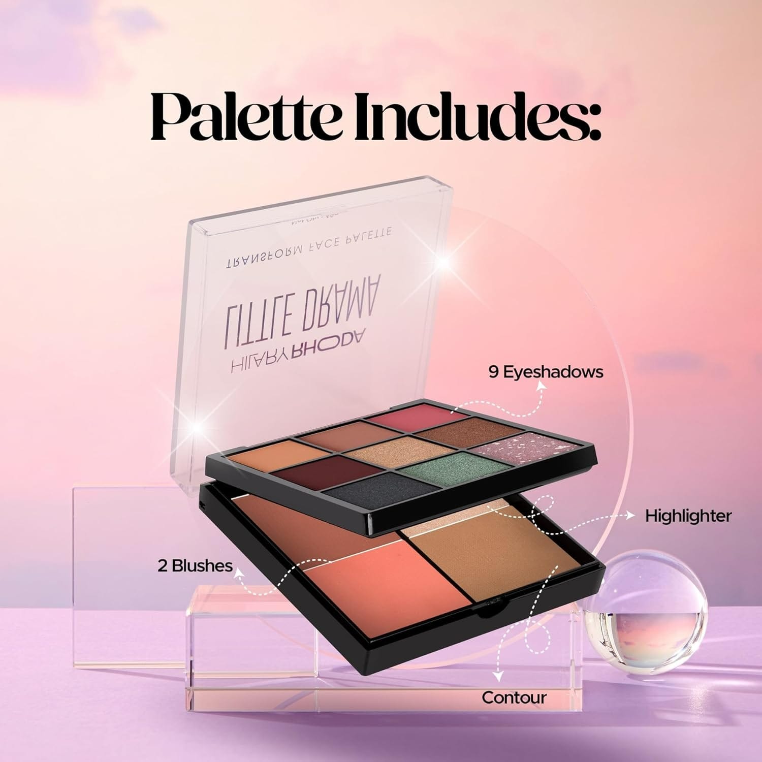 All In One Makeup Palette 9 Eyeshadows 2 Blush Highlighter Contour Travel Friendly Kit Shade 2 - image 4
