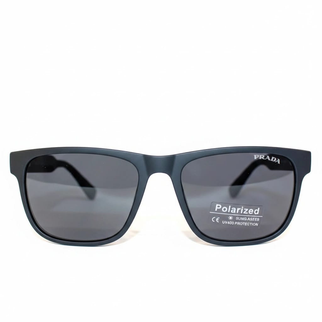 Men'S Classic Matte Black Square Polarized Sunglasses - image 1