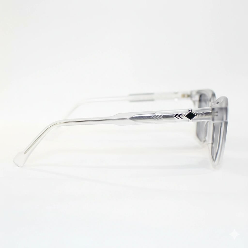 Unisex Modern Frosted Clear Square Sunglasses – Transparent Ice-Frame Design With UV400 Protected Grey Lenses - image 3