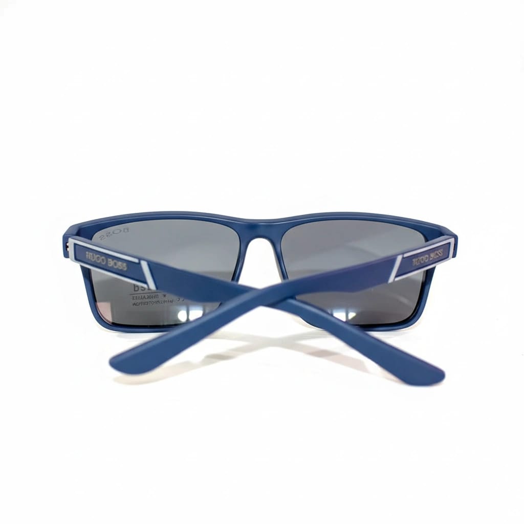Premium Men'S Matte Navy Blue Square Polarized Sunglasses - image 3