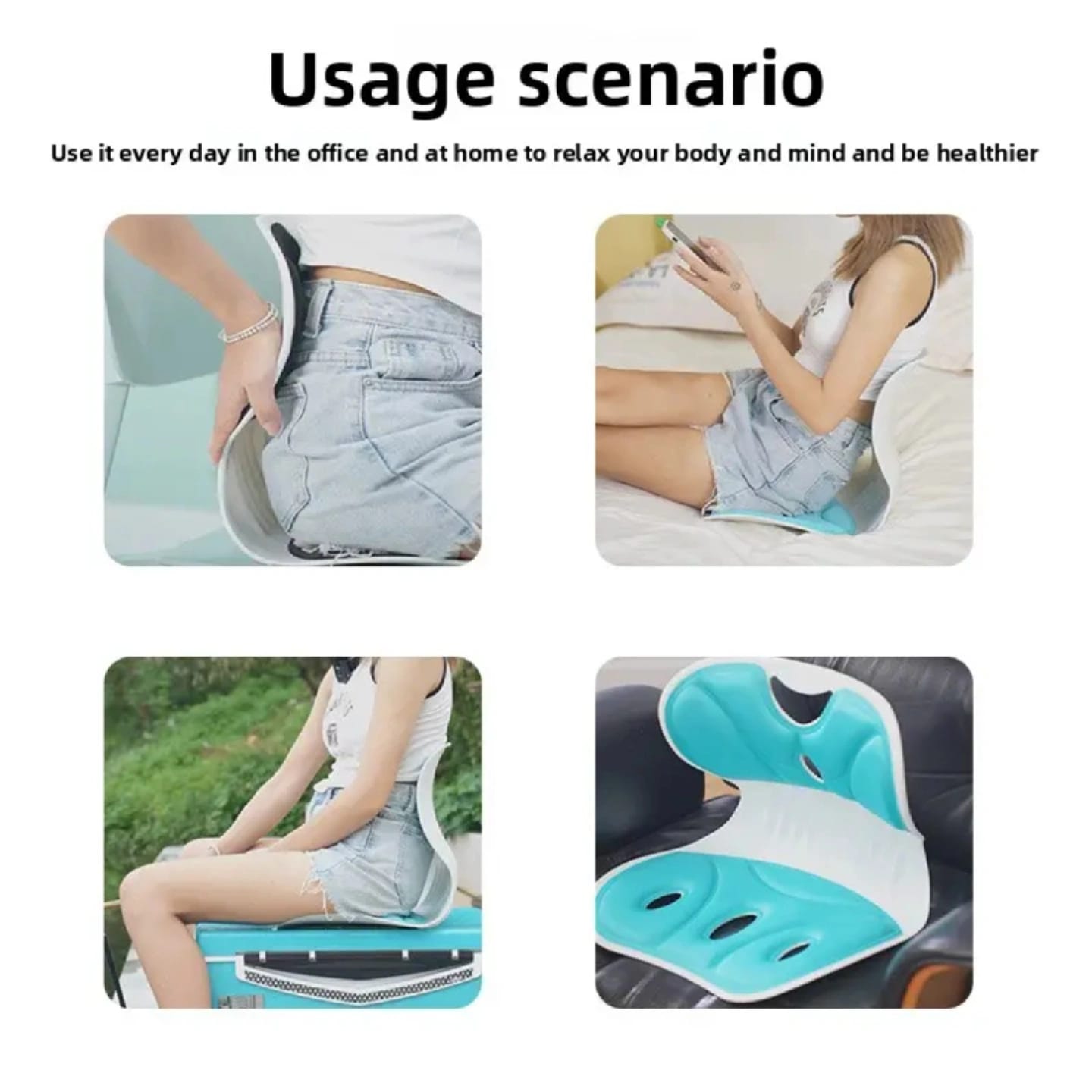 Portable Ergonomic Sitting Posture Corrector Chair | Orthopedic Lumbar Back Support Seat Cushion For Office, Car & Floor | Lower Back Pain Relief Chair - Ojustore - image 3