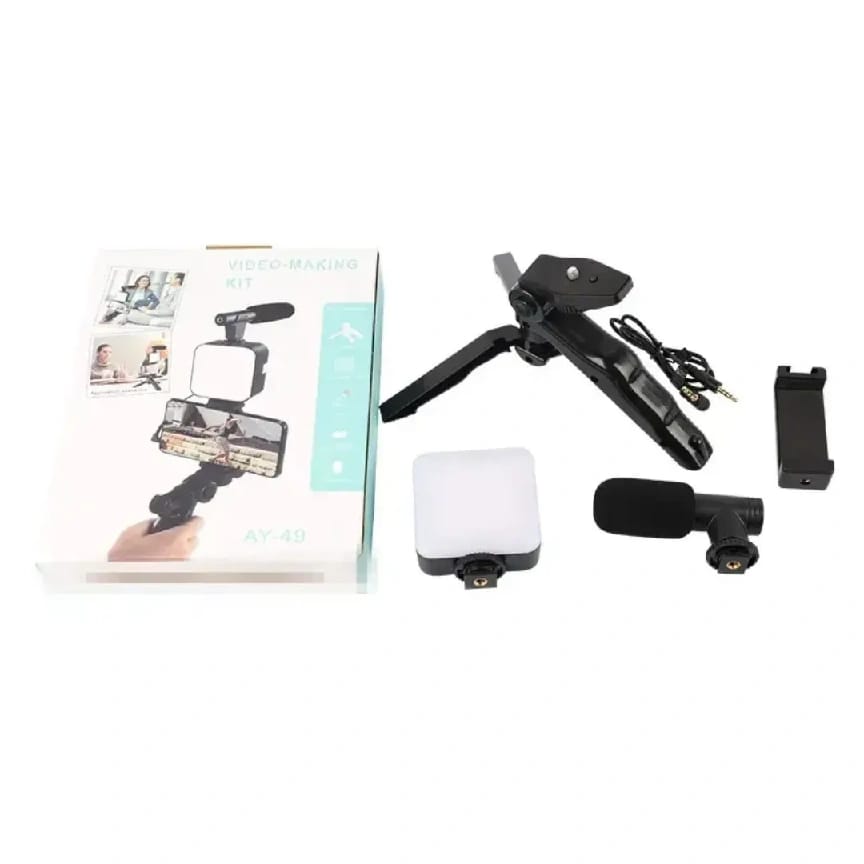 Video Making Kit / Vlogger Kits Microphone LED Fill Light Mini Tripod For Phone Vlog Video Recording Condenser With BT Remote - Oju Store - image 2
