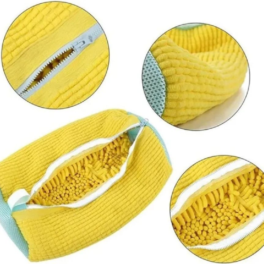360° Microfiber Shoe Washing Bag With Zipper | Reusable Laundry Shoe Cleaner Pouch For Washing Machine | Noise & Damage Protection | Fits All Shoe Sizes (Multicolor) - Ojustore - image 3