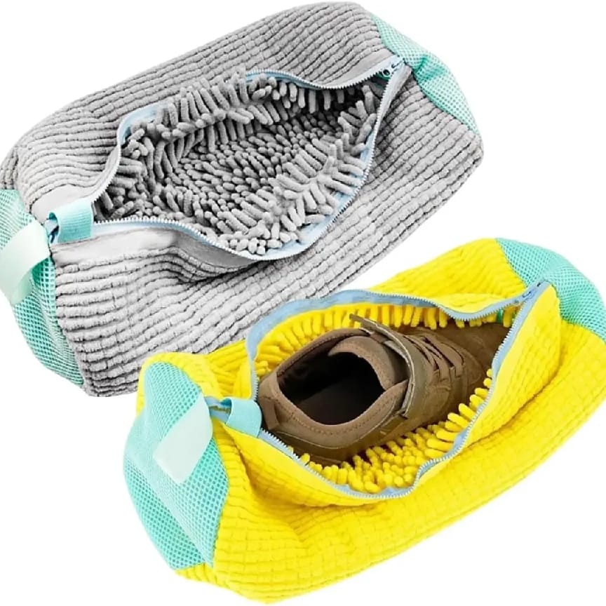 360° Microfiber Shoe Washing Bag With Zipper | Reusable Laundry Shoe Cleaner Pouch For Washing Machine | Noise & Damage Protection | Fits All Shoe Sizes (Multicolor) - Ojustore - image 5