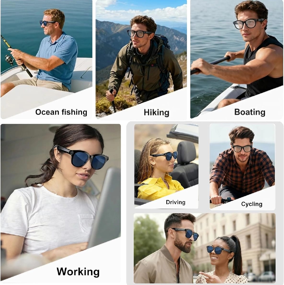 Smart G5 AI Camera Glasses With Bluetooth – 8MP HD Camera, Voice Control, Real-Time Translation, Music Playback, WiFi 6, Touch Recording, Type-C Charging – Unisex Smart Sunglasses - Ojustore - image 2