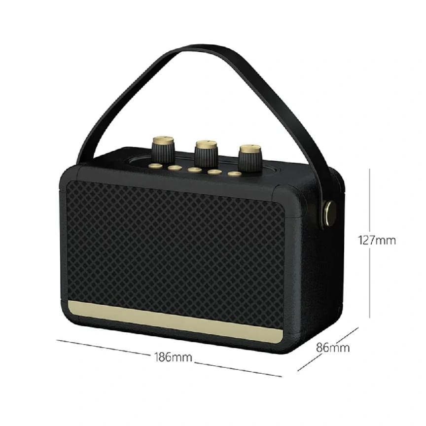 Vintage Portable Bluetooth Speaker 5.3 Wireless Outdoor Subwoofer With Bass Control & 10+ Hours Playtime - Ojustore - image 5