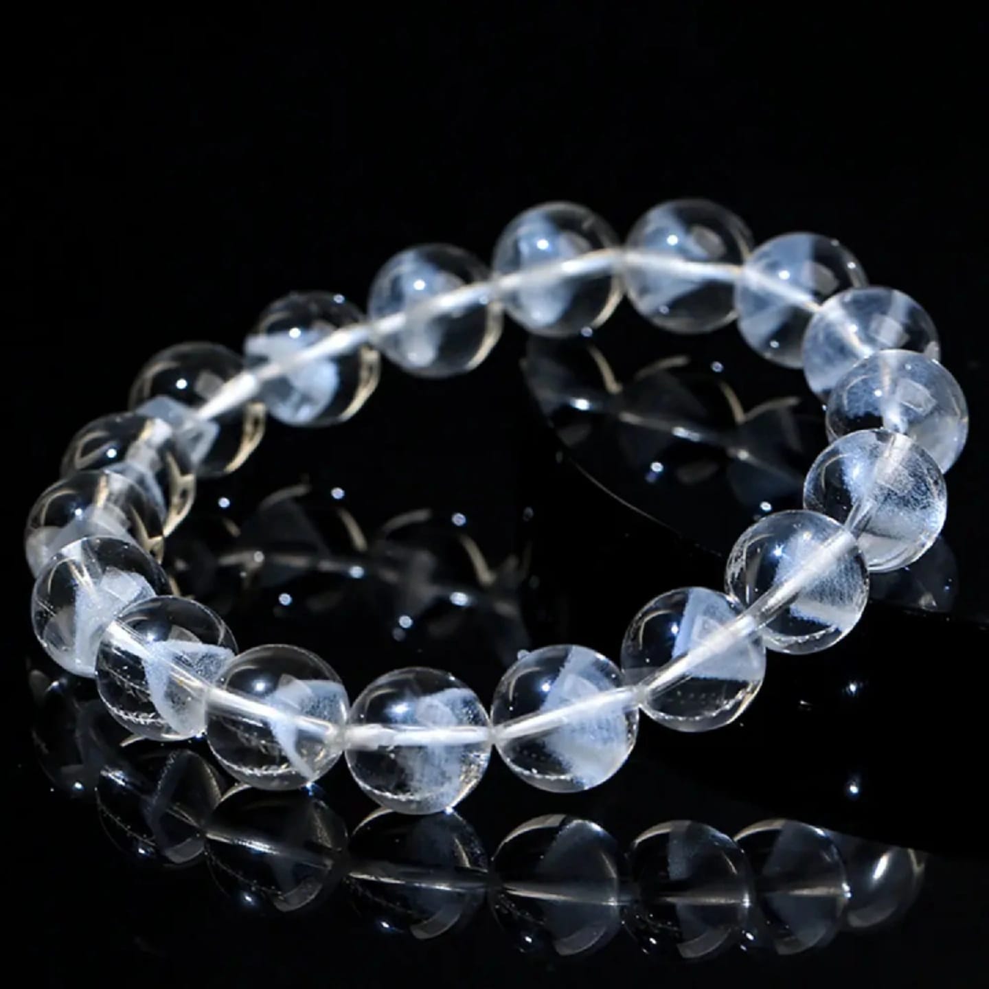 Reiki Charged Natural Sphatik Clear Quartz Bracelet – 8mm Round Beads | Master Healer Crystal | Stretchable Elastic Healing Bracelet - Ojustore - image 5